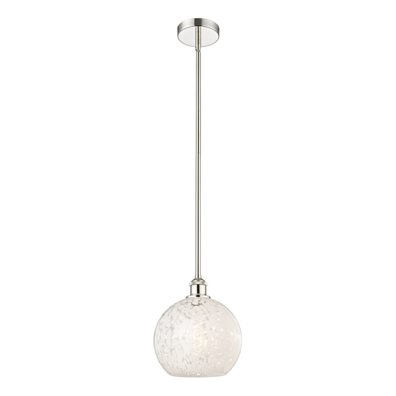 Luminaire suspendu 1 lumière Ivana, H 11,25 po x l 10 po x P 10 po, Nickel poli