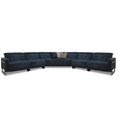 Casino Royale Genuine Leather Symmetrical Reclining Corner Sectional