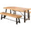 Collection de salle à manger en bois - Table d'extérieur moderne en métal avec base à lattes
