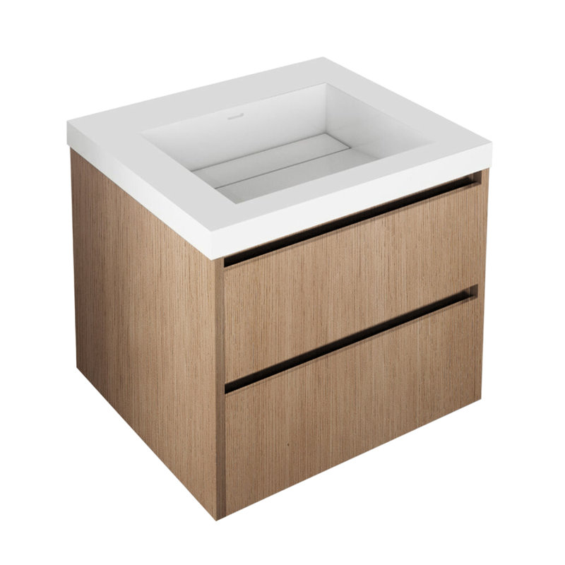 Kubista 23.75'' W Single Bathroom Vanity Base, Weathered Oak