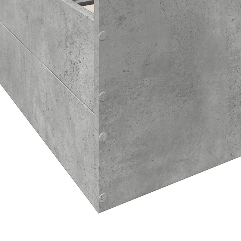 Vidaxl Bed Frame With Drawers Concrete Grey, Small Single (2'6)