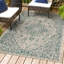 Tapis d'intérieur / extérieur gris / bleu sarcelle Nate Boho-324938880