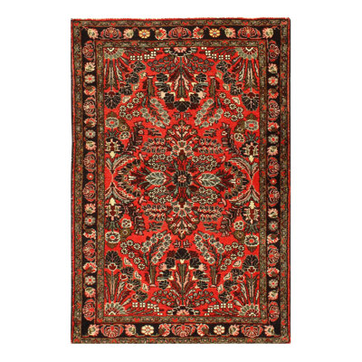Waylynn One-of-a-Kind Rectangle 3'3" X 4'11" 1920s Wool Area Rug in Rust/Brown