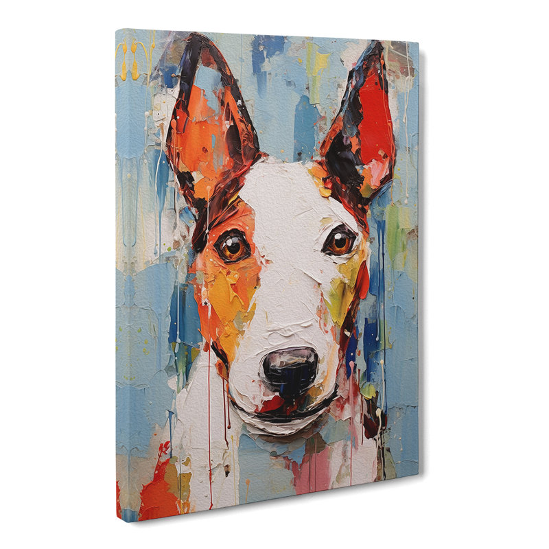 English Bull Terrier Impressionism - Wrapped Canvas, 60cm H x 40cm W x 3cm D