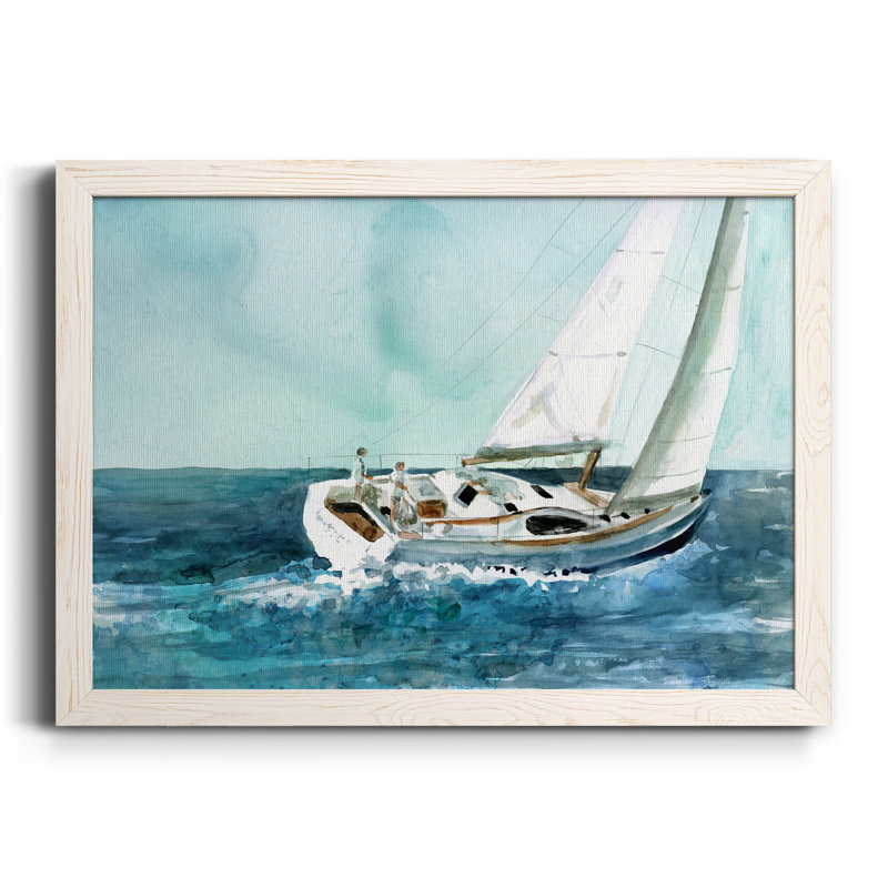 Delray Sail - Peinture sur toile encadrée, Blanc, H 31 po x l 44 po x P 1 po
