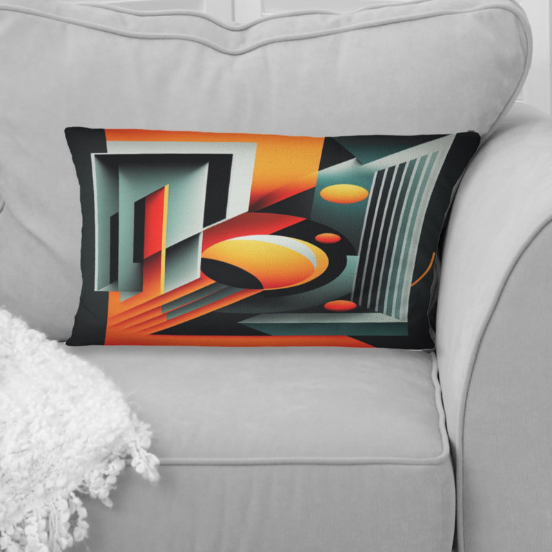 Coussin décoratif rétro à motif géométrique abstrait V