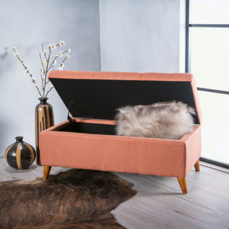 Flip Top Storage Bench, Orange