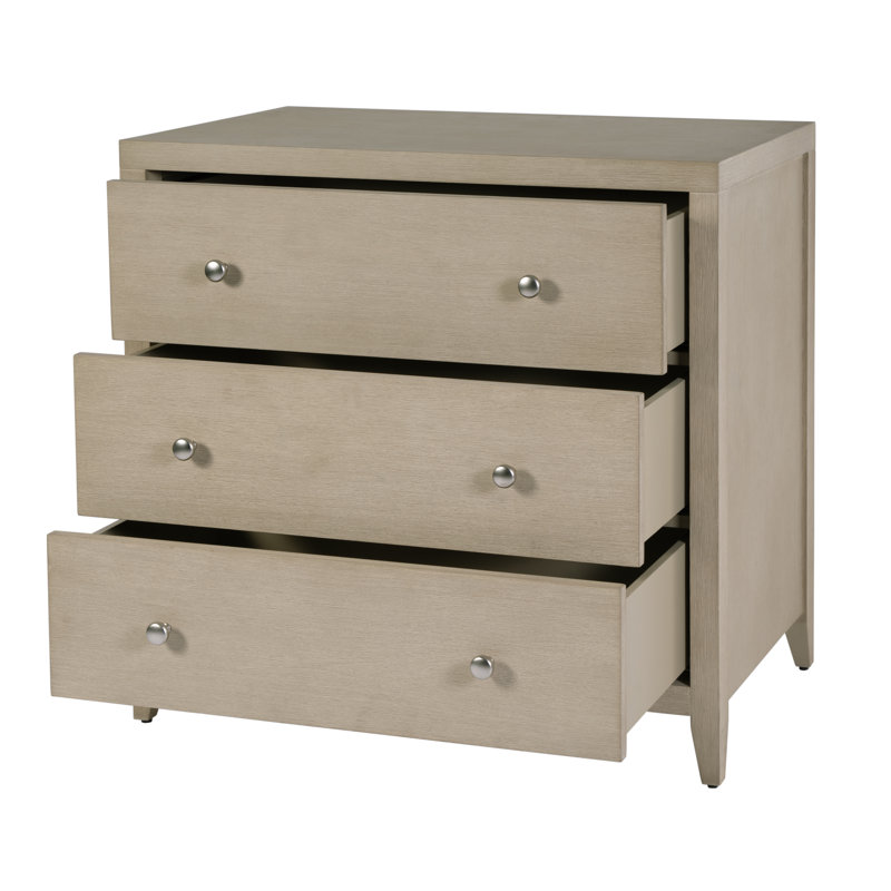  Dana Commode rectangulaire en bois l 3 tiroirs, Taupe