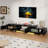 89"W Modern Extendable TV Stand Modern With 2 Door Cabinets And Open Shelf