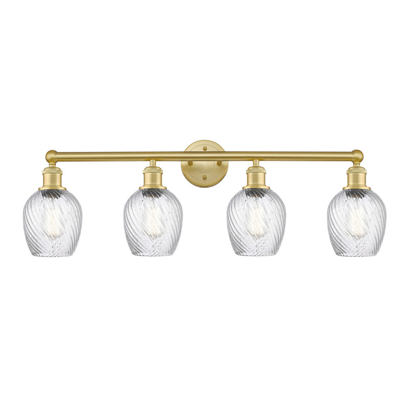 Éclairage pour meuble-lavabo 4 lumières 32 pouces Orianne, Or satiné