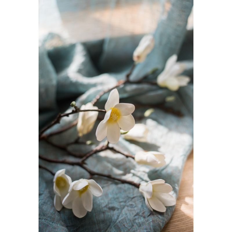Tige de magnolia artificielle, Blanc