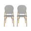 Chaises d'extérieur sans accoudoirs en rotin PE et aluminium, ensemble de 2