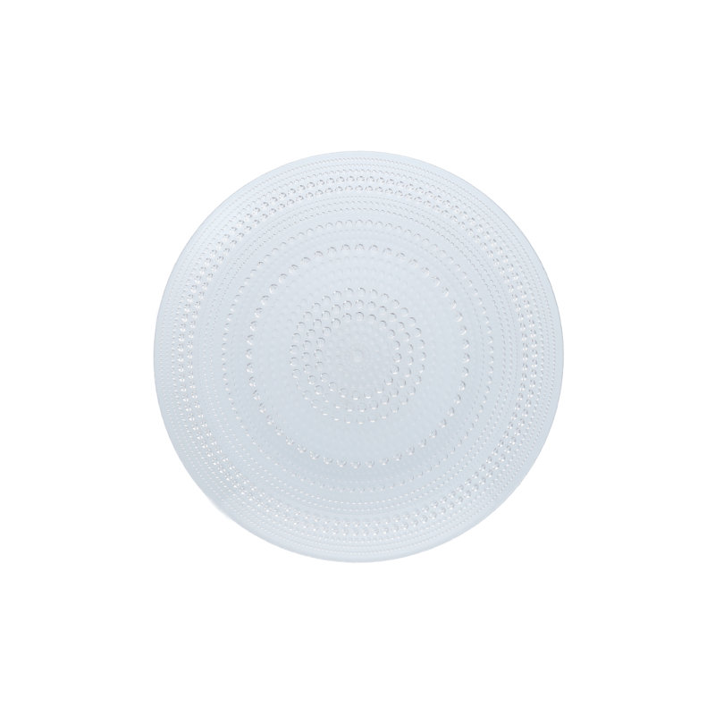 Handcrafted Clear Glass Round Dinner Plate with Beaded Detailing