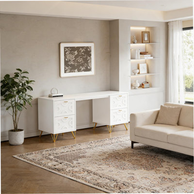Bureau de bureau élégant, bureau d'ordinateur en bois, bureau de direction pratique