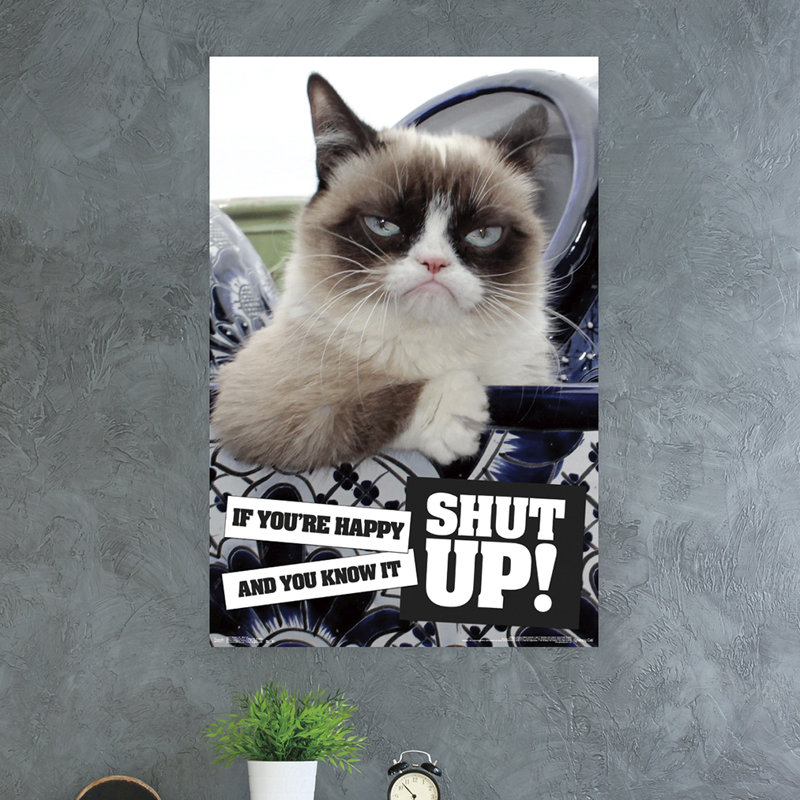 Imprimé grumpy chat-fermeture papier