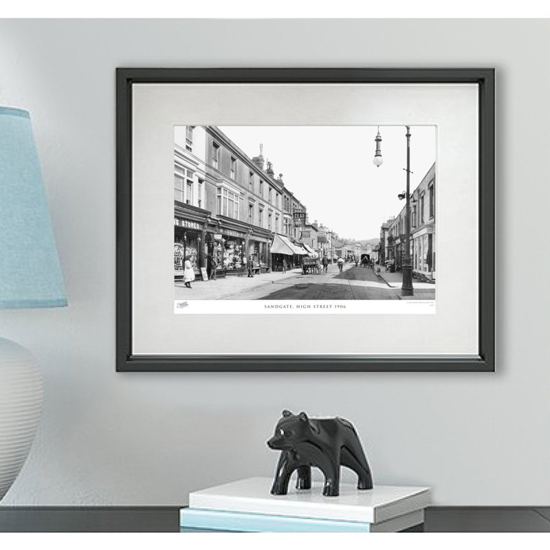Sandgate, High Street 1906 by Francis Frith - Single Picture Frame Print, 40cm H x 50cm W x 2.3cm D