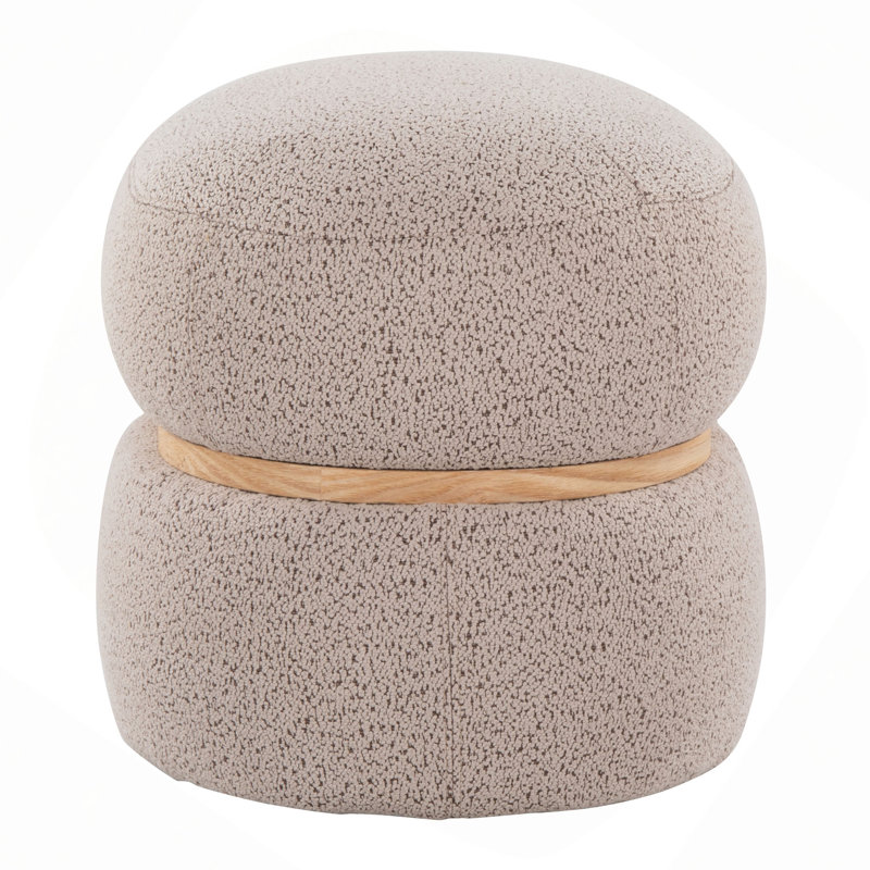 Repose-pieds contemporain en tissu et bois naturel