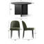 Ensemble de salle à manger rond noir moderne avec 4 chaises rembourrées-167196221-167196597