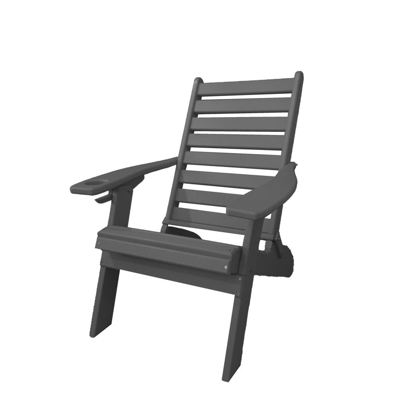 Dermando Foldable Outdoor Adirondack Chair, Gray
