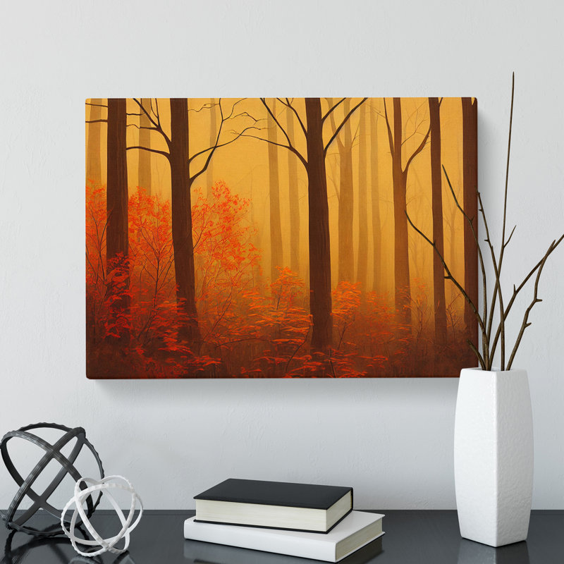 Delightful Autumn Forest - Wrapped Canvas, 35cm H x 50cm W x 3cm D