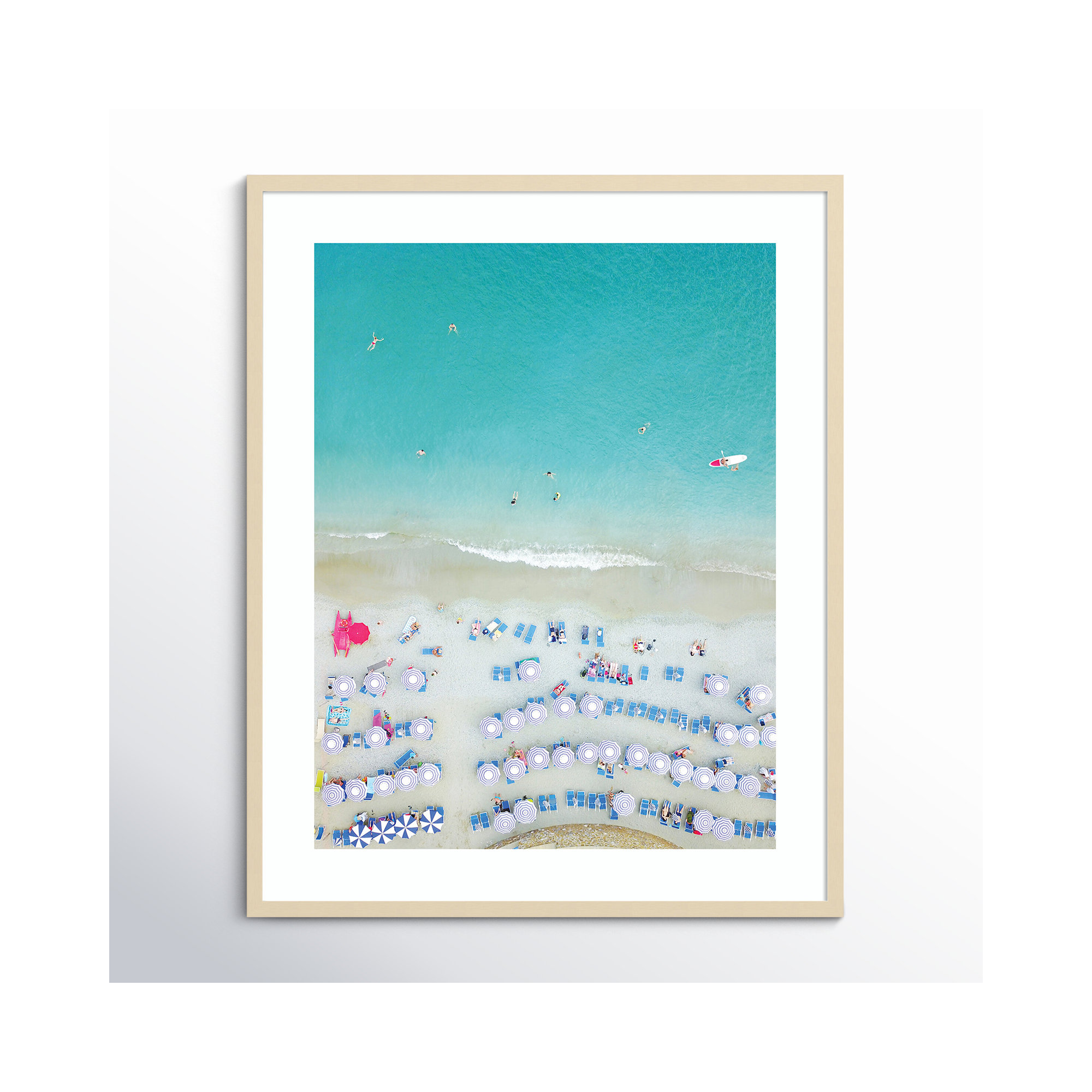 Monterosso Al Mare Swim by Rachel Dowd, Brown Framed, 41.25" H x 33.25" W