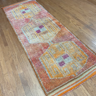  Handmade Turkish Oushak Wool Runner
