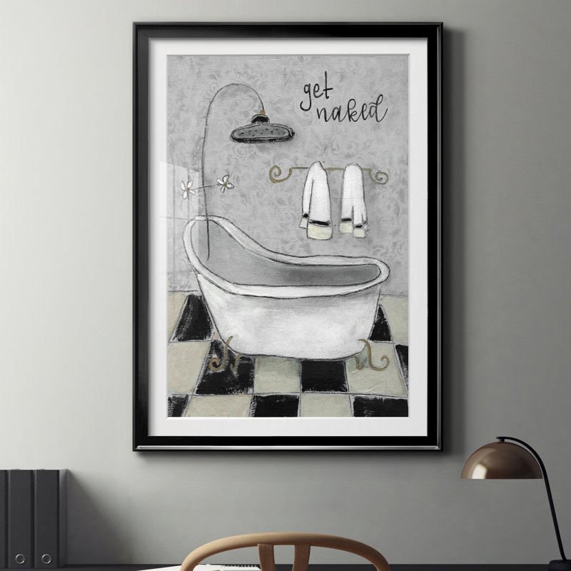 «Get N nu Bath», reproduction d'art sur papier encadrée, H 18,5 po x l 24,5 po x P 1,5 po, Papier noir
