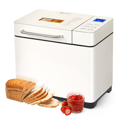 KBS 19-in-1 2LB Bread Maker Machine with Dual Heaters& Auto Nut Dispenser,Ceramic Pan with 2 kneading paddle Model#013A