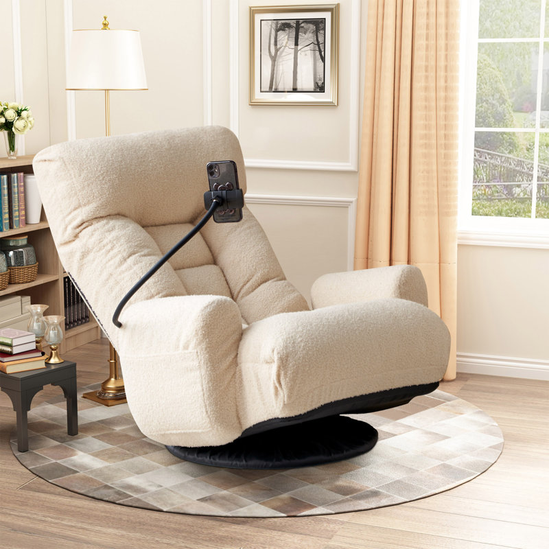 Isabelle & Max 360 Degrees Swivel Gaming Chair with 5 Adjustable Position, Beige