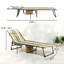 Chaise longue de patio réglable, structure en acier, design coloré, portable pour la détente en plein air