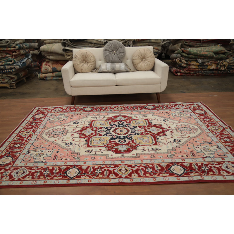 Tapis traditionnel fabriqué à la main à teinture végétale 6 x 9