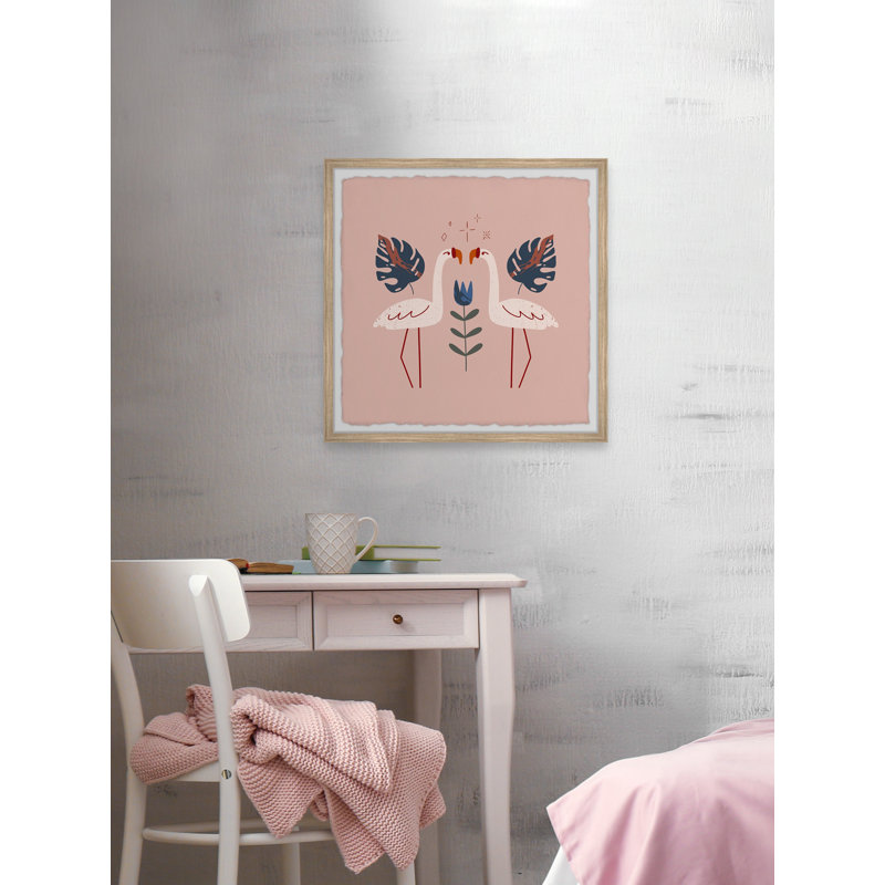Flamingo Pair by Marmont Hill - Single Picture Frame Print, 81cm H x 81cm W x 3.81cm D