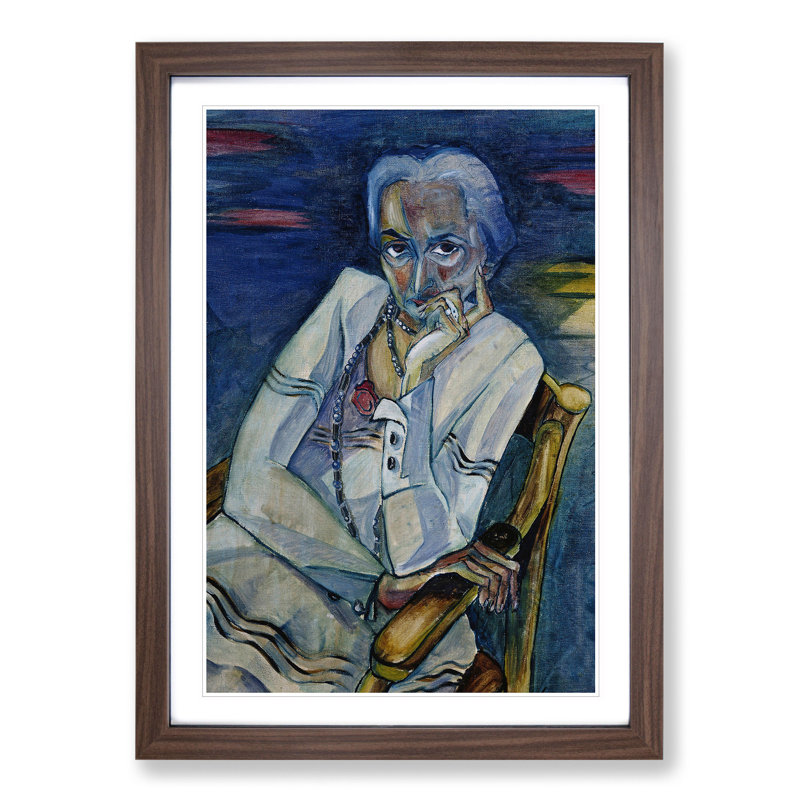 Rosa Schapire by Walter Gramatte - Picture Frame Painting, 48cm H x 36cm W x 2cm D, Walnut Framed