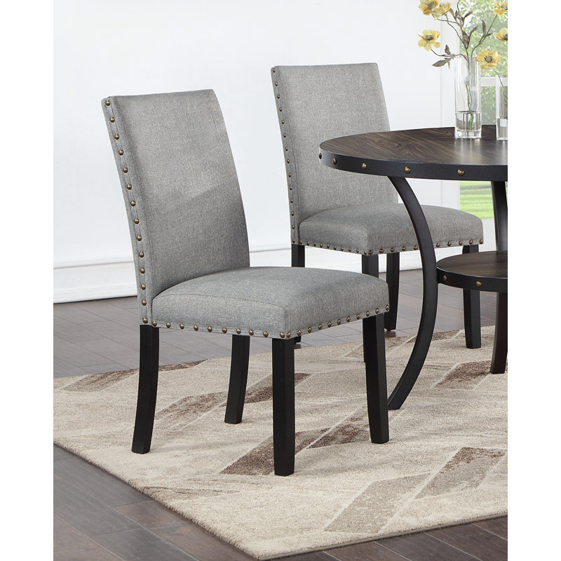 Chaise parsons en tissu gris Dayvonne