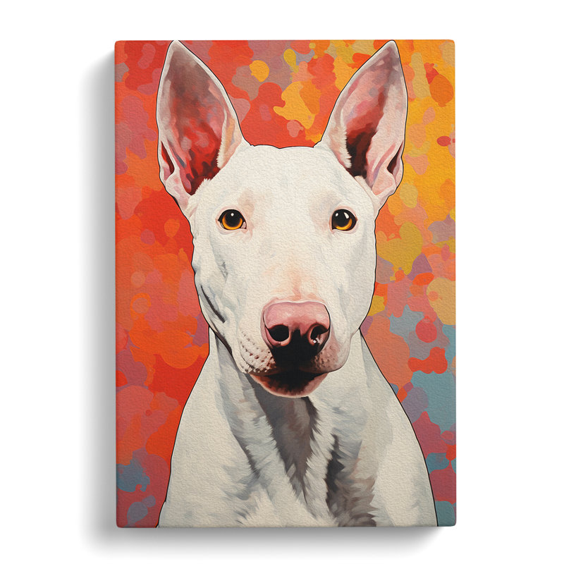 English Bull Terrier Hard Edge Painting No.2 - Wrapped Canvas, 60cm H x 40cm W x 3cm D