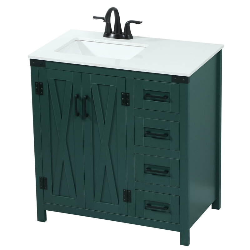 Ensemble de meuble-lavabo simple 32 po Slayton, Vert