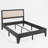 Modern Solid Pine Platform Queen Bed Frame-682227718-682227719