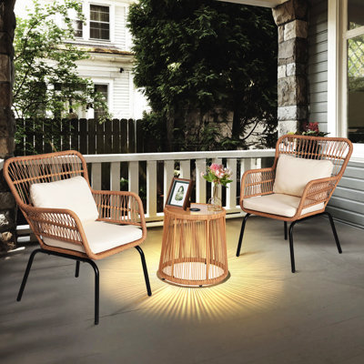 Dawna 2 - Person Patio Conversation Sets with Cushions