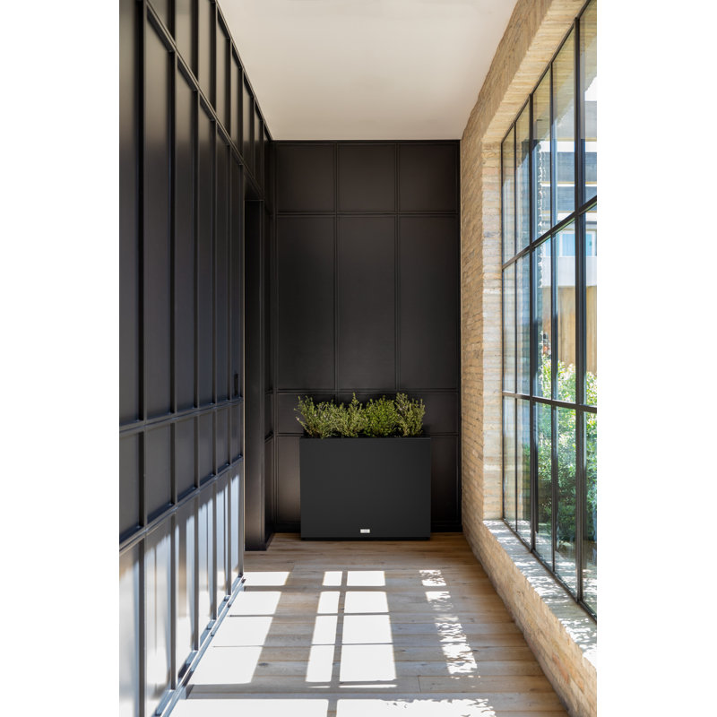 Block Series Span Planter, 30” H x 38” W x 10” D, Black