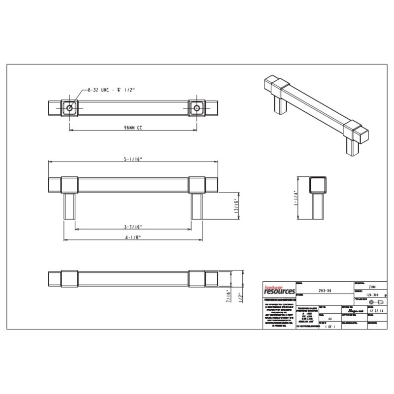 Zane Bar Pull, Satin Nickel, 6 5/16"