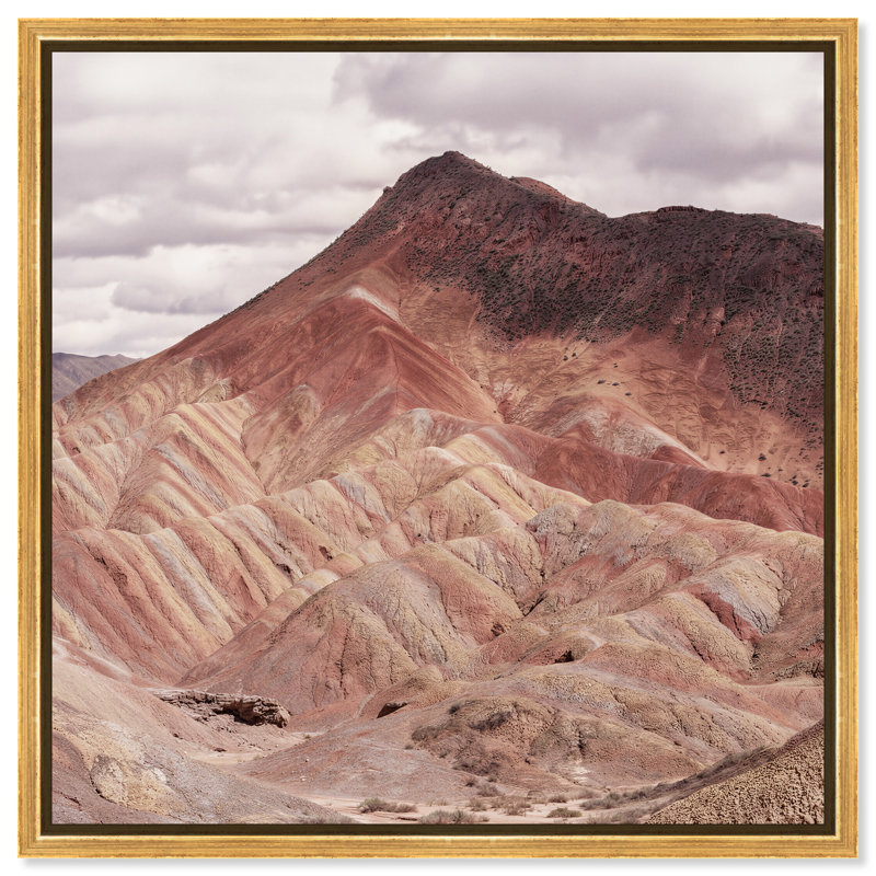 Blush Mountain Print by Oliver Gal, 25" H x 25" W, Gold Floater Frame