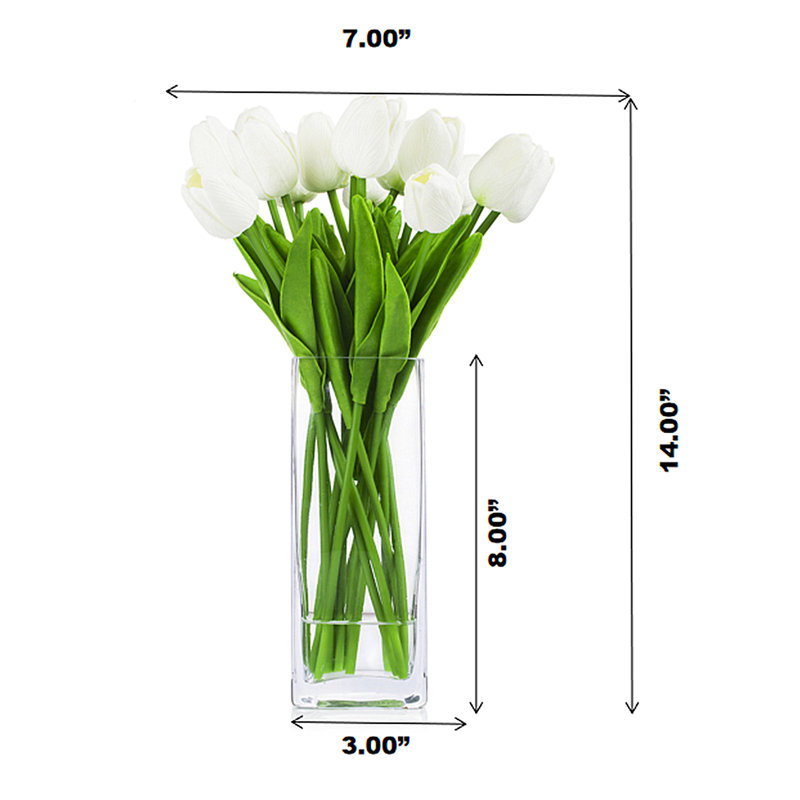 Tulip Arrangement in Vase, White