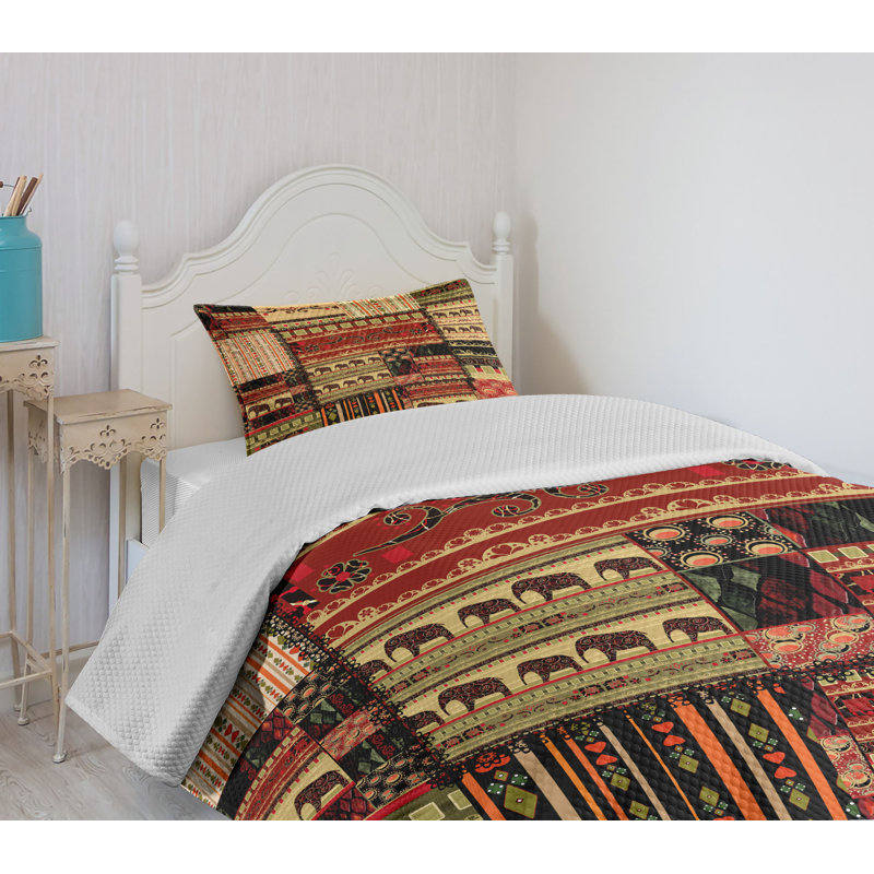Twin Black Quilted Bedspread Set with Pillow Sham