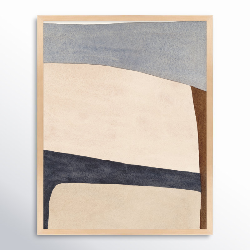 Divided " Divided By Blue 1 " by Julia Balfour Painting Print, Framed Print, 30" H x 24" W, Brown