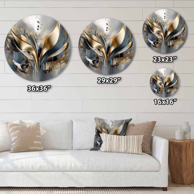 Abstract Shapes And Lines IV Abstract Wall Decor on Metal, 36" H x 36" W x 1" D