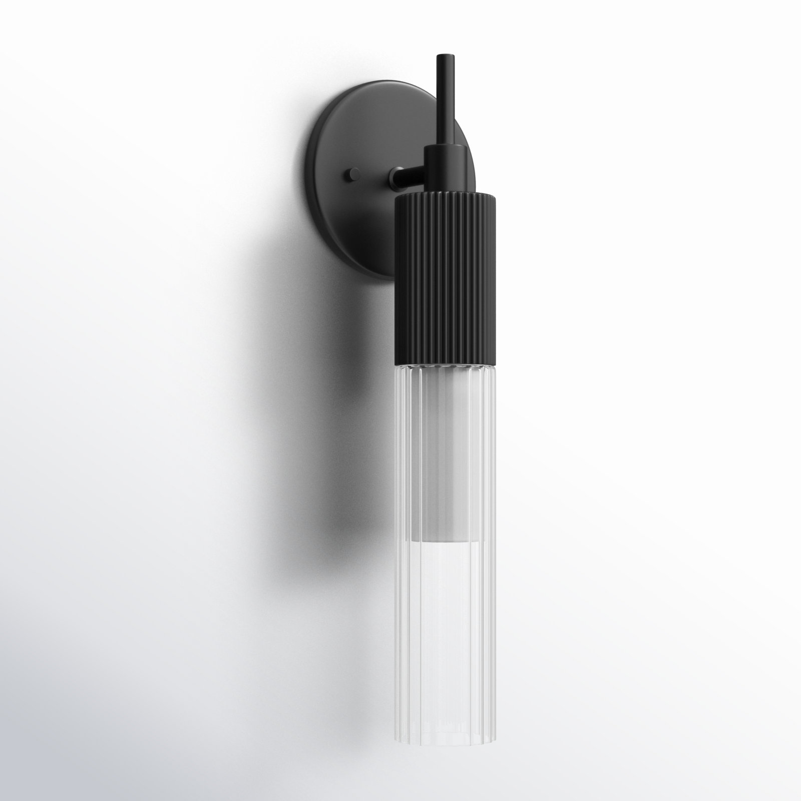 Cassi Single Light Armed Sconce, Black