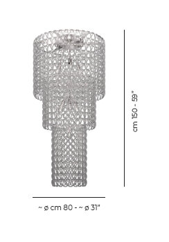 Minigiogali Ceiling Lamp Ca3 Black Matt Bronze 1 E26 Ul, Glossy Chrome, Crystal Transparent