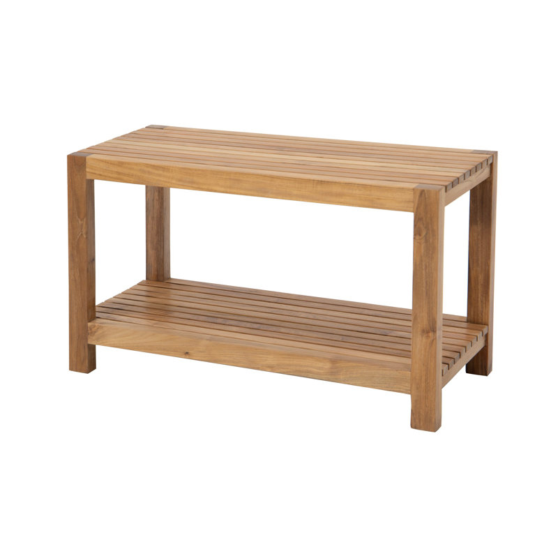 Genovieve Teak Shower Bench, 18" H x 12" W x 30" D