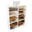 4 Pair Stackable Solid Wood Shoe Rack-1186591282