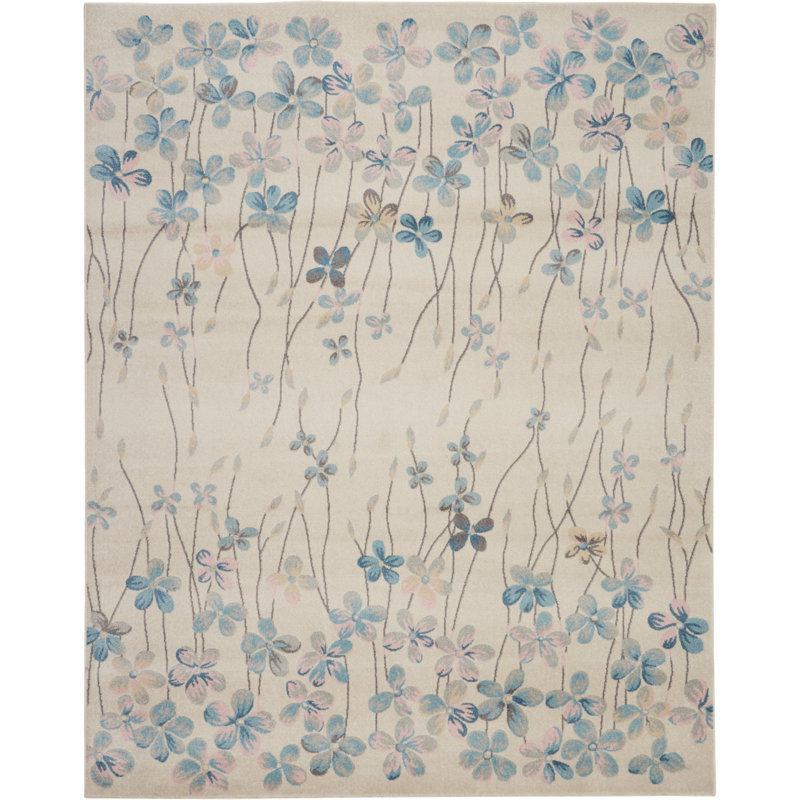 Floral Indoor Rug, Rectangle 8'10" x 11'10"